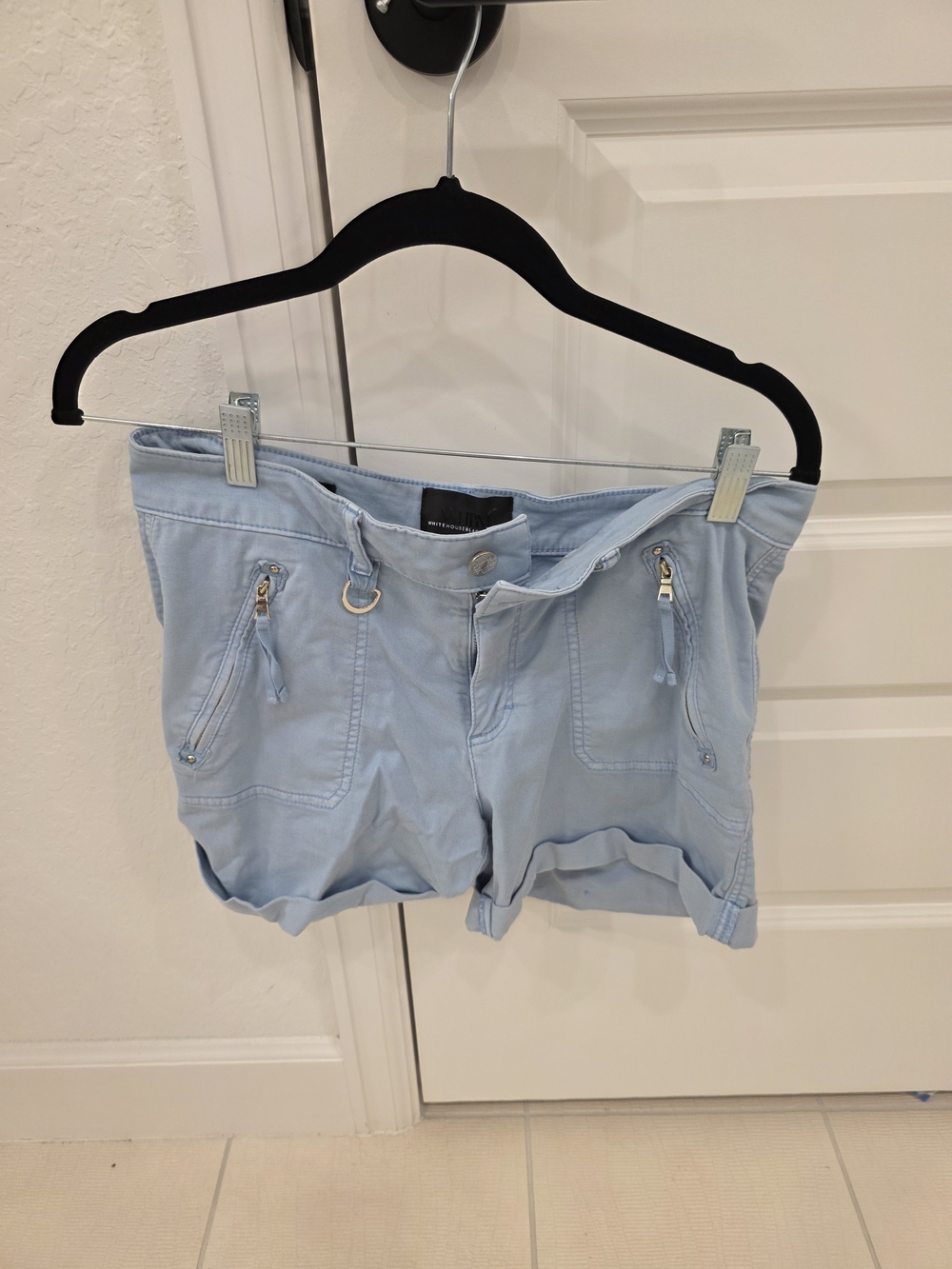 White House Black Market Light Blue Drawstring Casual Shorts
